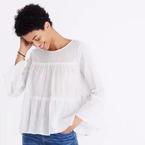 Madewell Tiered Top in Haysboro Stripe